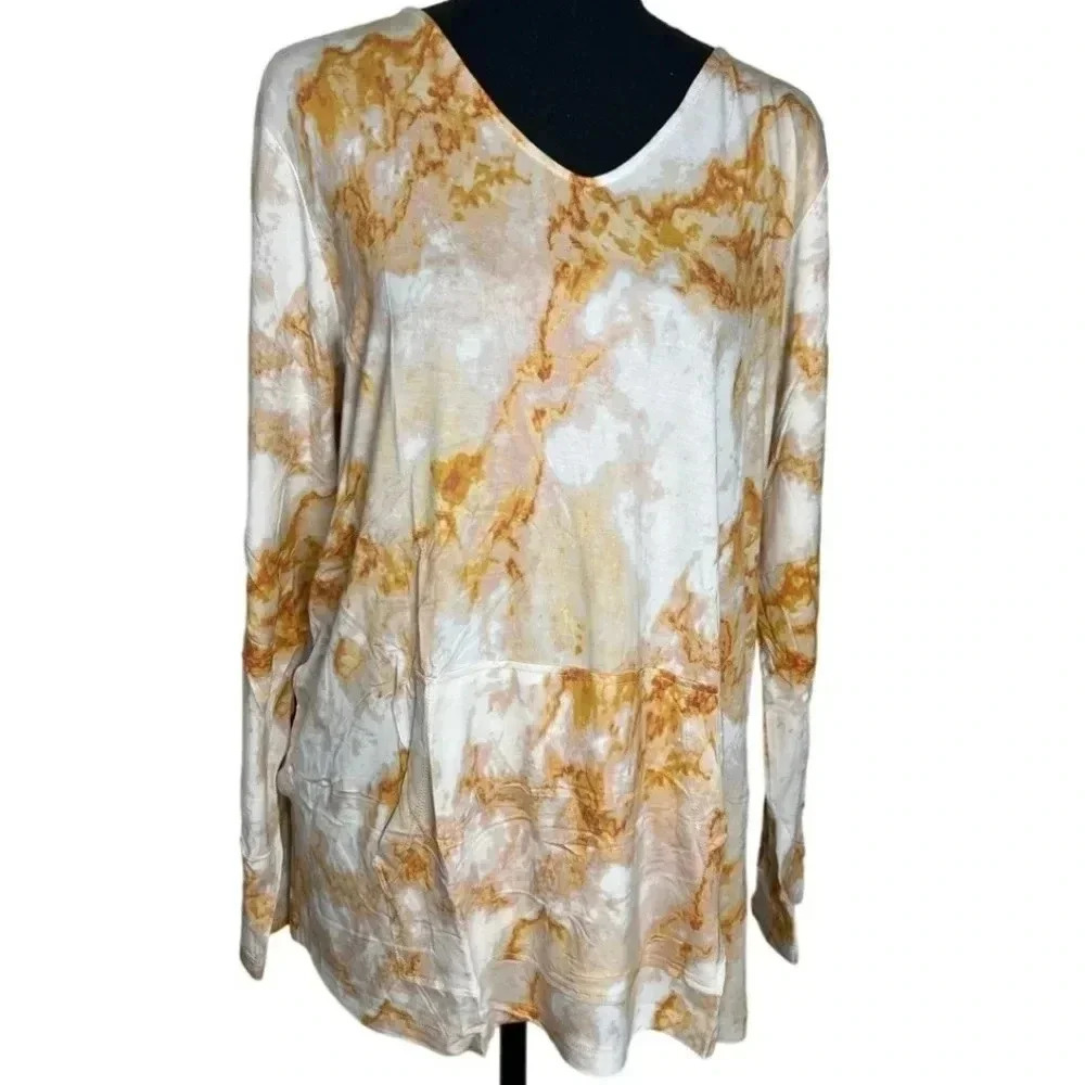 Susan Graver Women's Long Sleeve Marble Top